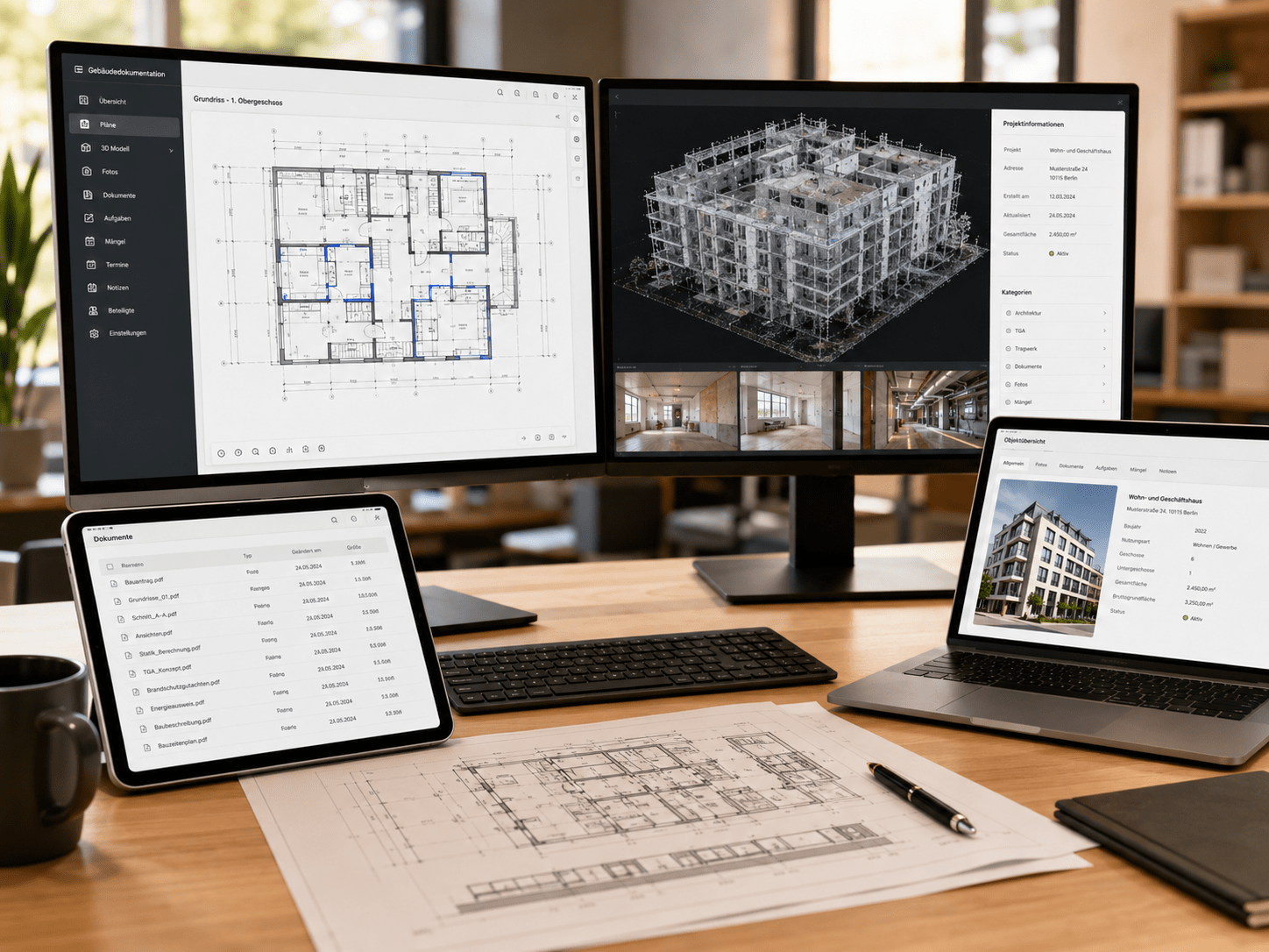 Digitale Immobilien-Dokumentation am Bildschirm